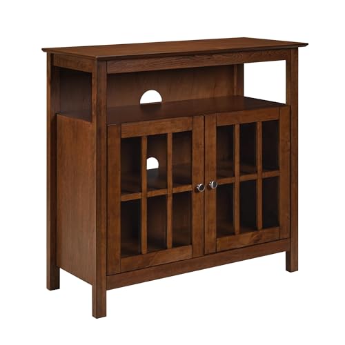 Convenience Concepts Big Sur Highboy TV Stand 36" - Modern Entertainment Center For TVs up to 40", Storage Cabinet for Dining, Living Room, & Entryway, Console Hall Table with Shelves, Dark Walnut - color: Dark Walnut