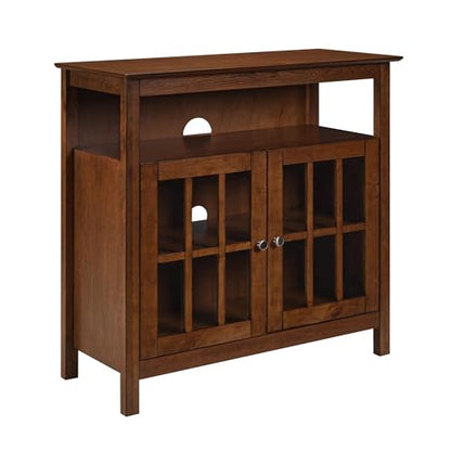 Convenience Concepts Big Sur Highboy TV Stand 36" - Modern Entertainment Center For TVs up to 40", Storage Cabinet for Dining, Living Room, & Entryway, Console Hall Table with Shelves, Dark Walnut - color: Dark Walnut