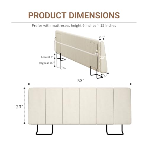 Full Size Headboard Only-No Assembly Required, Beige | Easy to use no assembly required, Linen fabric and extra-thick foam for added comfort, Modern style headboard full size - color: Beige, size: Full