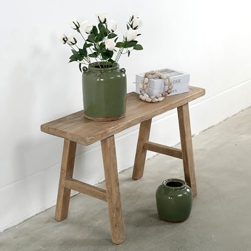 Artissance 35" Long 10" Wide Elmwood Bench, Natural Wood - size: 20H x 35W x 10L