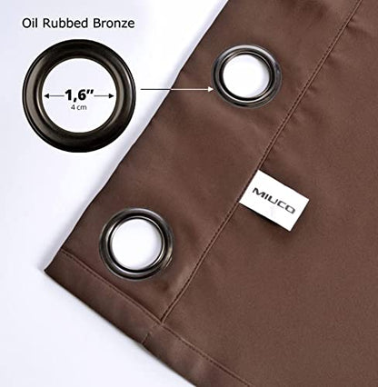 Thermal Insulated Grommet Window Blackout Curtains Panels for Livingroom 1 Pair 52x84 Inch Chocolate, Bonus 2 Tie Backs Included - color: Chocolate, size: 52"W x 84"L (Pack of 2)