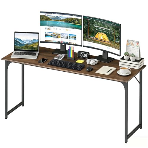 BestOffice Computer Desk,Home Office Desk, Modern Simple Style for Home Office Study Writing (Brown, 63 Inch) - color: Brown, size: 63 Inch