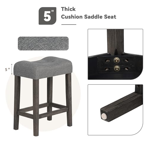 59" Counter Height Bar Table Set with Power Outlet, Industrial Breakfast Table with 3 Padded Stools, 4 Piece Bar Table and Chairs Set for Living Room, Dining Room, Dark Gray - color: R1-dark Gray