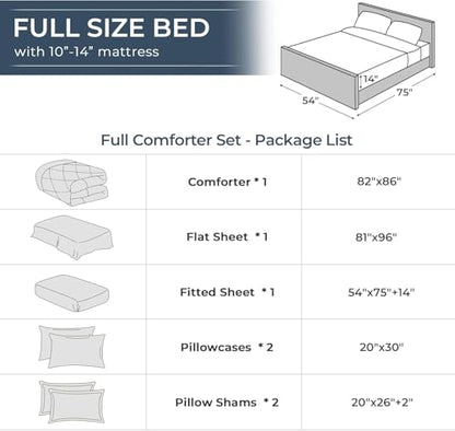 7-Piece Full Comforter Set, Beige | Reversible, All-Season, Soft, 7 Piece Set, All-Season Reversible Bed in a Bag, Flat Sheet, Fitted Sheet, Pillowcases - color: Beige, size: Full