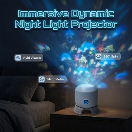 Dynamic Rotating LED Projector Light, 360° Rotating Ocean Wave Night Light Projector, Multi-Angle Projection Base, for Bedroom, Home Theater, Meditation and Relaxation (Ocean) - color: Ocean
