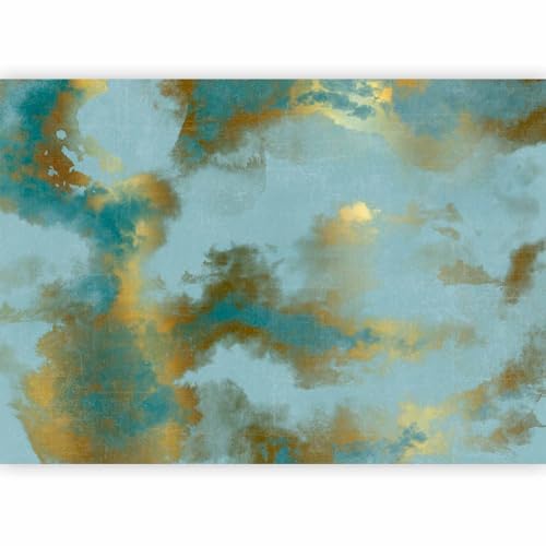Wall Mural Abstract 77x55 in - XXL Peel and Stick Self-Adhesive Wallpaper Removable Large Sticker Foil Wall Decor Print Picture Design Watercolor Green Gold Like Painted f-A-0910-a-a - color: #24, size: 77"Wx55"H Self-Adhesive