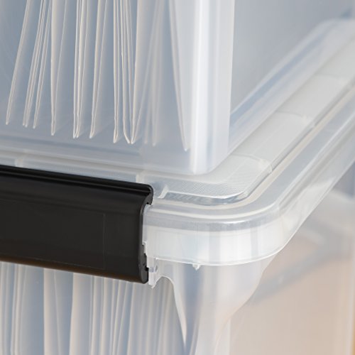 IRIS USA WeatherPro File Box Organizer, Letter/Legal, 32 Qt. Clear | Protect files and paperwork with a durable design featuring secure closure and convenient organization - style: WeatherPro - 1 Pack