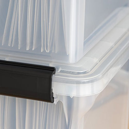 IRIS USA WeatherPro File Box Organizer, Letter/Legal, 32 Qt. Clear | Protect files and paperwork with a durable design featuring secure closure and convenient organization - style: WeatherPro - 1 Pack