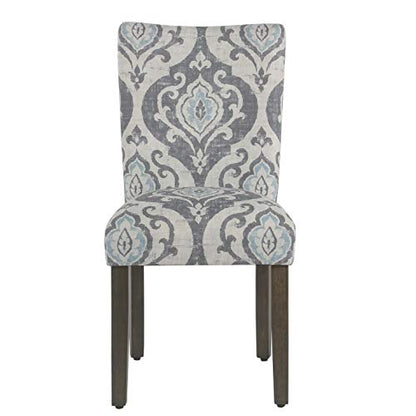 HomePop Parsons Classic Upholstered Accent Dining Chair, Set of 2, Suri Blue - color: Suri Blue, style: Pack of 2