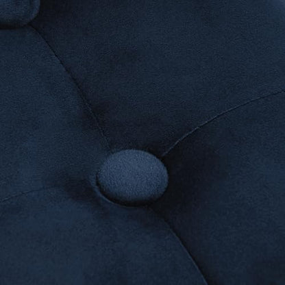 HomePop 19" Velvet Button Tufted Round Storage Ottoman - Navy - color: Navy