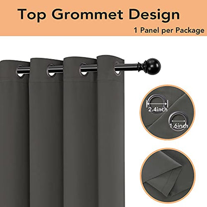 BONZER Room Divider Curtain Total Privacy Wall Screen Partitions | Grommet Thermal Insulated Wide Blackout Curtains for Bedroom Living Room, 84L x 70W Inch (7L x 5.8W ft), 1 Panel, Dark Grey - color: Dark Grey, size: 70"W x 84"L (Pack of 1)