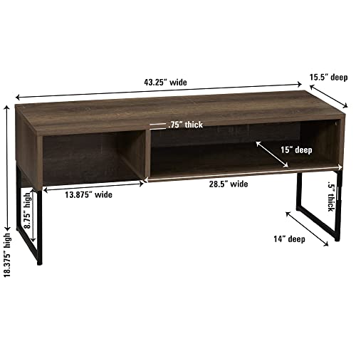 Household Essentials Ashwood & Iron Wrap TV Stand in Rustic Black Finish - color: Ashwood, style: TV Stand