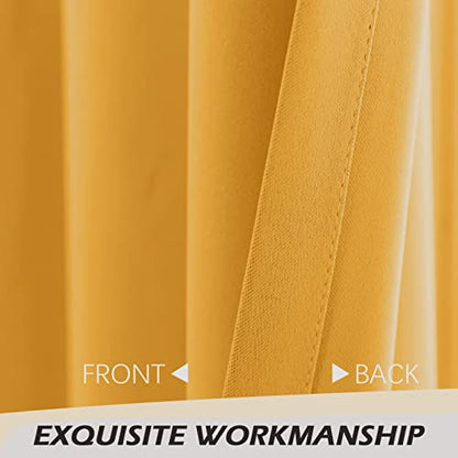 MYSKY HOME Yellow Blackout Curtain for Living Room Bedroom Curtain 84 Inches Long Grommet Room Darkening Window Curtains Thermal Insulated Single Panel Curtains 52 x 84 Inch, Mustard Yellow - color: Mustard Yellow, size: 52"W x 84"L (Pack of 1)