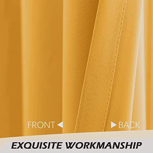 MYSKY HOME Grommet top Thermal Insulated Window Blackout Curtain for Girls Room, 42 x 63 Inch, Mustard Yellow, 1 Panel - color: Mustard Yellow, size: 42"W x 63"L (Pack of 1)