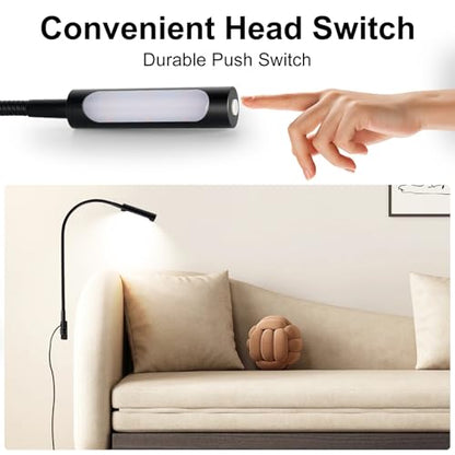Wall Mounted LED Reading Light for Bed, 23 Inch Length, All Metal Bedside Headboard Lights with Head Switch,Flexible Minimalist Book Lamp for Bedroom, Dimmable & Night Light(1 Pack)