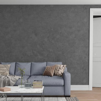 3yecao 31"×157" Big Roll Wide Thick Grey Concrete Wallpaper Peel and Stick Waterproof Glossy Gray Concrete Contact Paper Vinyl Wrap Self Adhesive Cement Sticker for Bedroom Bathroom Living Room Walls - color: Light Blue Grey, size: 31" x 157"