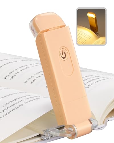DEWENWILS USB Rechargeable Book Reading Light, Clip on Booklight Peach Fuzz | Flexible Lighting Angle, 2-Level Brightness, Warm White, Booklight for Kids, Book Lovers, Adults - color: Peach Fuzz