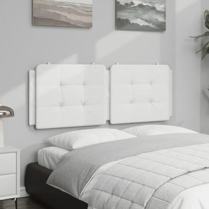 White Headboard Cushion Mounted Wall - Upholstered Headboards Full Size, Bed Frame for Wall, Fabric Headboard, 53.9 in