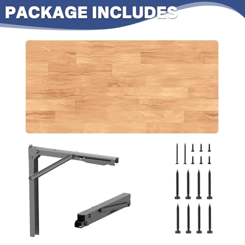 WALMANN Space Saving Wall Mounted Folding Workbench, Heavy Duty Folding Wall Table/Desk for Garage, Workshop, Holds Up to 550 lbs(Tabletop Size: 32 x 18inch) - size: 32 in x 18 in
