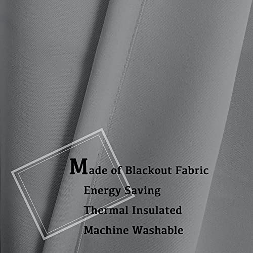 Turquoize Dove Grey Blackout Window Drapes Room Darkening Themal Insulated Grommet/Eyelet Top Nursery/Living Room Curtains for Bedroom/Living Room Each Panel 42 in x 54 in (W x L) (Set of 2 Panels) - color: Dove, size: 42"W x 54"L (Pack of 2)