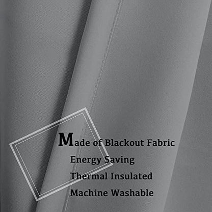 Turquoize Dove Grey Blackout Window Drapes Room Darkening Themal Insulated Grommet/Eyelet Top Nursery/Living Room Curtains for Bedroom/Living Room Each Panel 42 in x 54 in (W x L) (Set of 2 Panels) - color: Dove, size: 42"W x 54"L (Pack of 2)
