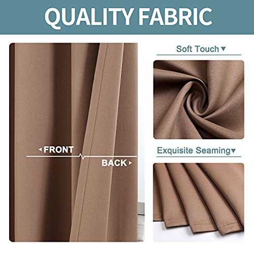 ChrisDowa Room Darkening Curtains for Bedroom and Living Room 40 Inch Long | 2 Panels Set, Thermal Insulated, Noise Reducing, Grommet, Blackout, Window Treatment Drapes, Cappuccino, 29 x 40 Inch - color: Cappuccino, size: 29"W x 40"L (Pack of 2)