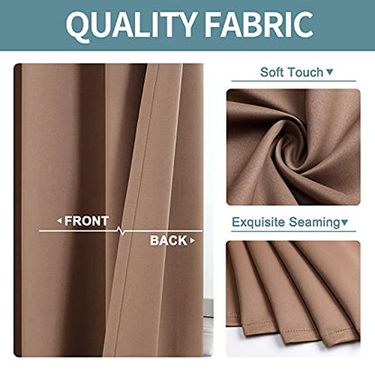 ChrisDowa Room Darkening Curtains for Bedroom and Living Room 40 Inch Long | 2 Panels Set, Thermal Insulated, Noise Reducing, Grommet, Blackout, Window Treatment Drapes, Cappuccino, 29 x 40 Inch - color: Cappuccino, size: 29"W x 40"L (Pack of 2)