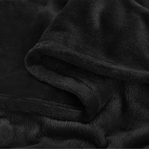 BEDELITE Fleece Blanket Soft Plush Full Bed Blanket Black 84"x90" | Ultra Soft Fleece, Plush Microfiber, Lightweight Warmth, All Season Comfort, Fade Resistant, Machine Washable, Couch Sofa Bed - color: Black, size: Full(84"x90")