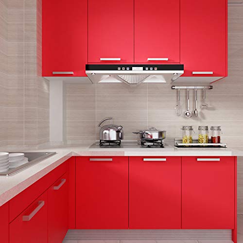 Livelynine 15.8x197 Peel and Stick Wallpaper Red Vintage Removable Wallpaper for Renters Kitchen Contact Paper for Crafts Decorative Christmas Wrapping Vinyl Roll Adhesive Shelf Liner for Cabinet - color: Solid Red, size: 15.8" x 197"