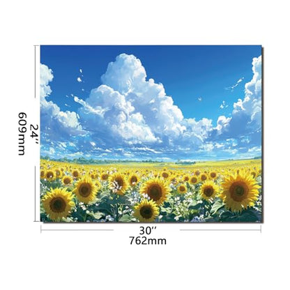 Evgosm Tempered Glass Backsplash for Kitchen， Stove Splashback, sunflower Glass Backsplash, Easy to Install and Clean, Used for Kitchen Wall Protection and Decoration. (30x24'') - size: 30"L x 24"W