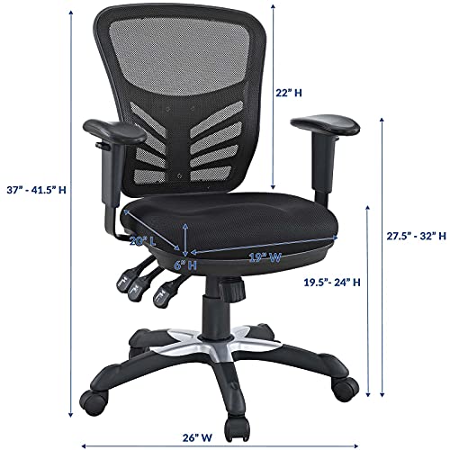 Modway EEI-757-BLK Articulate Ergonomic Mesh Office Chair in Black - color: In Black