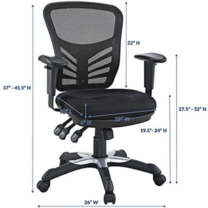 Modway EEI-757-BLK Articulate Ergonomic Mesh Office Chair in Black - color: In Black