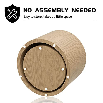 18.9" Round Nesting Coffee Table Set of 2, Modern Wooden Coffee Tables Circle Side Table for Small Space, Accent End Table Set, No Assembling, Matte Oak - color: 18.9" Oak