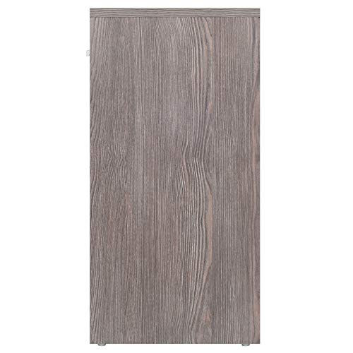 Contemporary Ergode Wood Rennick Accent Table - Rustic Charm, Side Table, Drawer, Cabinet, Mini-Bookshelf, Printer Stand, Ash Gray