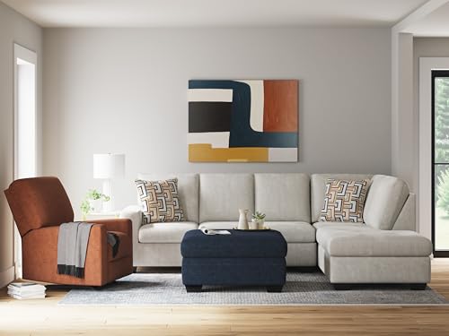Signature Design by Ashley Aviemore Rocker Recliner, No Assembly Required | Plush manual rocker, Space-saving 12-in wall space, Durable metal-reinforced frame, 100% polyester chenille fabric - color: Spice, style: Recliner