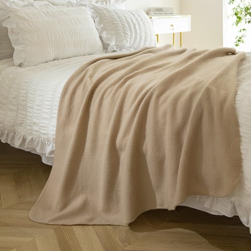 CAI TENG Fleece Throw Blanket Bulk Pack of 6 Lightweight Warm Throws Soft Cozy 50 x 60 inch Pet-Friendly Khaki - color: Khaki