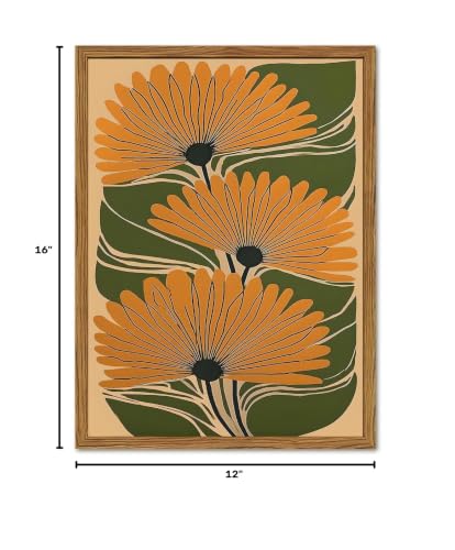 액자 보헤미안 꽃무늬 캔버스 벽 아트, 빈티지 꽃 그림 벽 장식, 추상 식물 그림 프린트 맥시멀리스트 홈 데코 거실 침실 사무실용 30.5 x 40.6cm(12 x 16인치) - color: 보헤미안 추상 꽃무늬, size: 16"L x 12"W
