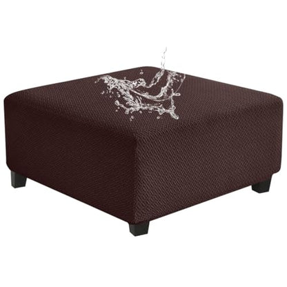 Levoberg Waterproof Square Ottoman Cover Large Square Folding Storage Ottoman Bench Slipcovers Footrest Stool Covers Oversized Ottoman Coffee Table Covers Cube with Elastic Bottom S Coffee - color: Coffee, size: Square-S