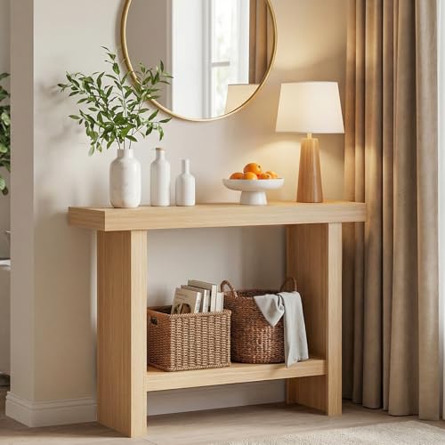 MAHANCRIS Console Table, 39.4'' Entryway Table for Hallway, Narrow Sofa Table Behind The Couch, Modern Foyer Tables for Entrance, Living Room, Corridor, Easy Assembly, Natural CTNA16801 - color: Natural, size: 39.4"L x 11.8"W x 31.5"H