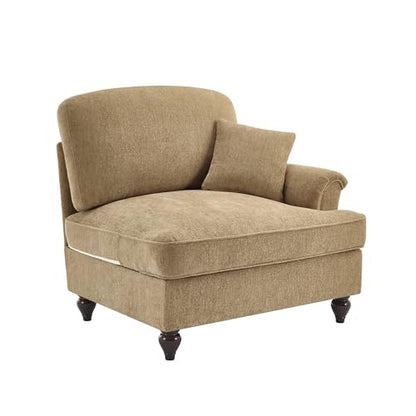 Modular Sofa with Ottoman & Pillow: Space Saving Sectional Couch for Small Apartments - Chenille Fabric Convertible Sofa Bed & Lounge Chair for Studio Living Rooms & Home Office
