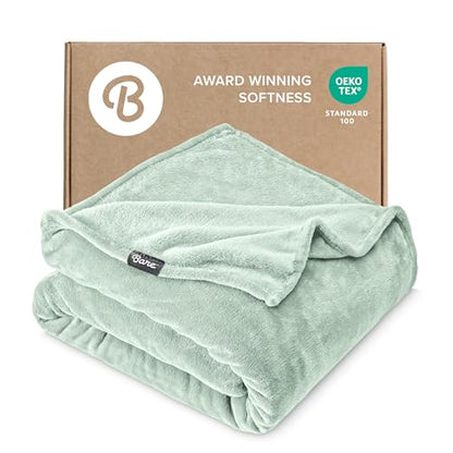 Bare Home Fleece Blanket Luxury Microplush (Full/Queen, Spring Mint) | Ultra-Soft Lightweight Blanket for Bed, Sofa, and Couch, Cozy & Warm Blanket - color: 14 - Spring Mint, size: Full/Queen
