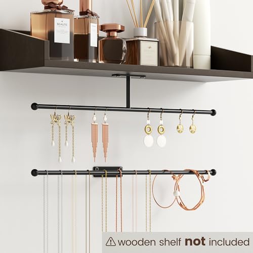 Wall Hanging Jewelry Organizer 12.6", Screw Included, Black 2-Pack | for Earring, Bracelet, Rings, Hairband, Sunglasses - color: Black, size: 2 Pack