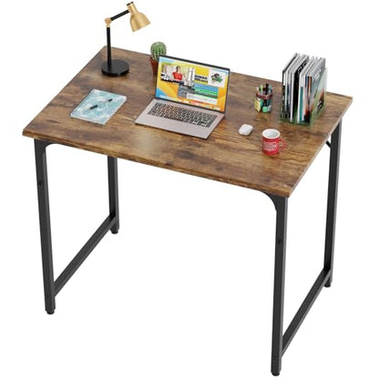 BestOffice Computer Desk,Home Office Desk, Modern Simple Style for Home Office Study Writing (Brown, 32 Inch) - color: Brown, size: 32 Inch