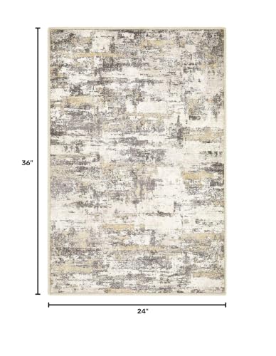 2x3 Runner Rug, Abstract Washable Hallway Rugs, Brown Grey | Modern Non-Slip Stain Resistant Soft Low Pile Carpet for Kitchen, Entryway, Bedroom, Bathroom Home Decor - color: Gold Brown, size: 2' x 3' (Rectangular)