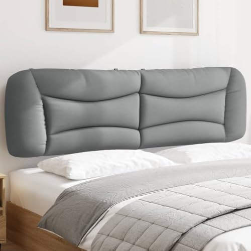 Wall Mounted Headboard Cushion, King Size Bed Backrest Pillow for Reading and TV, Wavy Striped Fabric Upholstered Wall Panel, Light Grey, 80 Inch - color: Light Gray 4