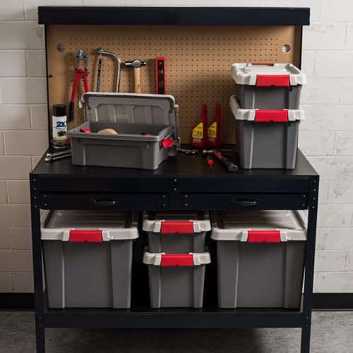 IRIS USA 6-Pack 20 Gal Heavy Duty Lockable Storage Totes with lids, Gray | Perfect for moving, garage organization, outdoor equipment and jobsite storage, Designed for dependable everyday use - color: Gray, size: 20 Gal - 6 Pack