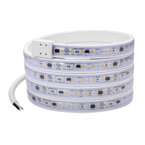 Maxxima 72 in. Hardwired LED Under Cabinet Strip Light, 2760 Lumens, 3000K | Warm White, Kitchen and Living Room 120V White Cove Lighting, No Power Supply Needed - size: 72 Inch
