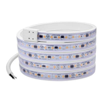 Maxxima 72 in. Hardwired LED Under Cabinet Strip Light, 2760 Lumens, 3000K | Warm White, Kitchen and Living Room 120V White Cove Lighting, No Power Supply Needed - size: 72 Inch