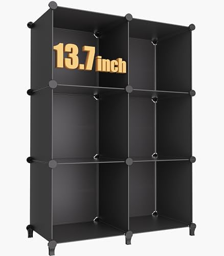 HOMIDEC XLarge Cube Storage Organizer,13.7 Inch Closet Organizer Storage Cabinet Shelf Bookshelf with Metal Hammer, Storage Cubes Organizers Cabinet for Kids, Closet, Bedroom, Bathroom Black - color: Black, size: XLarge-38x38x14''