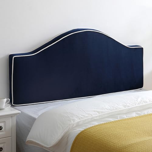 Curved Headboard Pillow Wall Mounted Headboard Reading Pillow,Wedge Upholstered Kid Headboard Support Cushion Daybed Bunk Bed Backrest Bedside Bolster,Navy,Straps 47"/Full - color: Navy, size: Straps 47"/Full